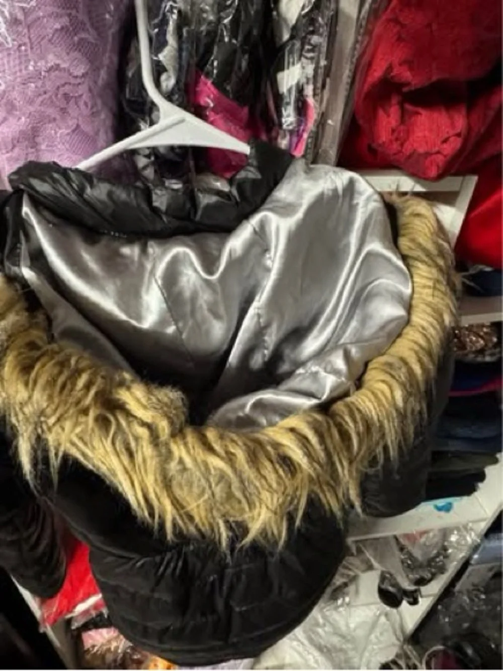 Guess GIRLS Black Quilted Puffer Jacket with Hood size 10